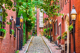 Acorn,Street,In,Boston,,Massachusetts,,Usa.